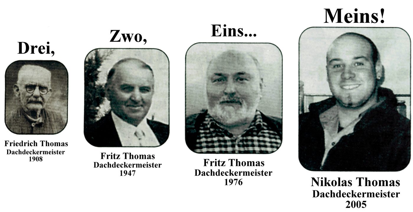 Historische Darstellung der Inhabergenerationen der Firma Thomas